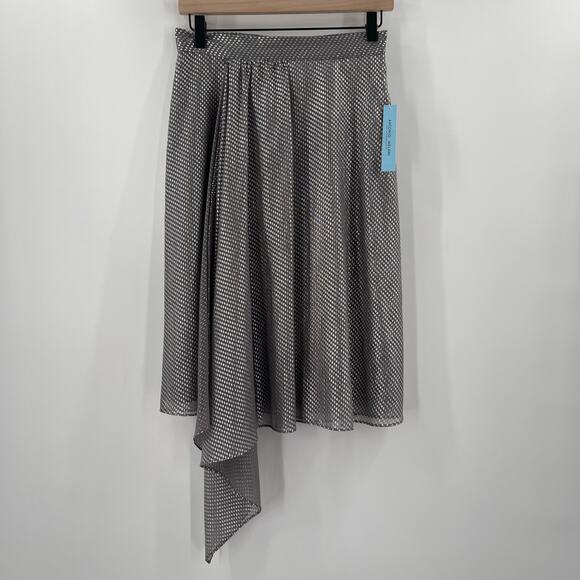 ANTONIO MELANI Skirt Size 4 NWT Silver/Grey Dots Metallic Flowy Holiday Office - Picture 14 of 14